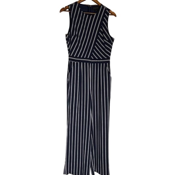Tahari Womens Sleeveless Striped Jumpsuit Size 6 - Picture 1 of 10
